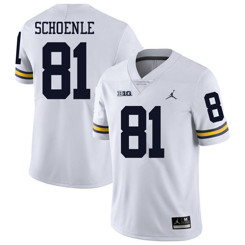 Jordan Brand Men #81 Nate Schoenle Michigan Wolverines College Football Jerseys Sale-White